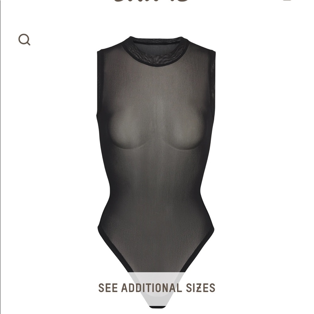 NWT SKIMS SUMMER MESH MOCK NECK BODYSUIT L